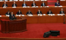 Le Premier ministre chinois Li Qiang lors du grand événement annuel dit des Deux sessions, à Pékin, le 5 mars 2026