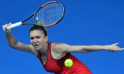 La Roumaine Simona Halep face Ă l'Allemande Angelique Kerber en demi-finales de l'Open d'Australie, le 25 janvier 2018 Ă Melbourne