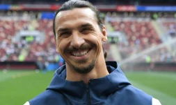 Le Suédois Zlatan Ibrahimovic au Stade Luzhniki à Moscou le 17 juin 2018 lors du Mondial
