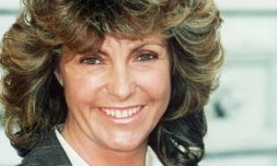 La comédienne Chantal Nobel à la sortie du Palais de justice d'Aix-en-Provence, le 13 février 1990.