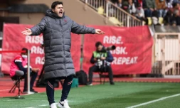 L'entraßneur argentin du PSG Mauricio Pochettino affiche son mécontentement lors du match perdu à Monaco, le 20 mars 2022