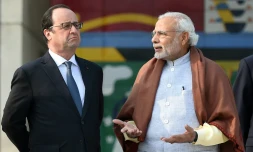 Le président François Hollande et le Premier ministre indien Narendra Modi le 24 janvier 2016 à Chandigarh