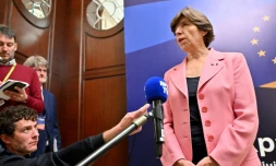 La cheffe de la diplomatie française, Catherine Colonna, avant la réunion des ministres des Affaires étrangÚres de l'UE à Kiev, le 2 octobre 2023