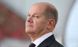 Le chancelier allemand Olaf Scholz à la Chancellerie à Berlin, le 22 octobre 2024