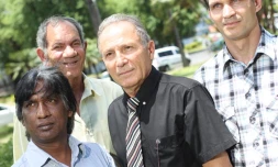 Jean-Claude Otto Bruc, secrétaire départemental du FN, Michel Gangaye, Jospeh Damour et Jospeh Grondin, membre du bureau du FN à la Réunion.
