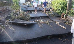 Lundi 6 février 2012 - Le Chemin Florus Payet à Saint-Leu après les fortes pluies qui ont touché Saint-Leu (Photo service communication Saint-Leu)