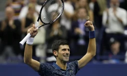 Novak Djokovic après sa victoire en finale de l'US Open, dimanche 9 septembre à New York.