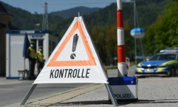 ContrÎles à la frontiÚre entre l'Allemagne et l'Autriche le 7 mai 2020 pour lutter contre l'épidémie de coronavirus