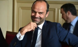 Le Premier ministre Edouard Philippe lors d'une réunion avec les responsables du secteur agricole, dans le Gers, le 18 août 2017
