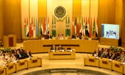 Réunion des ministres arabes des Affaires étrangères au siège de la Ligue arabe au Caire pour dénoncer "l'agression israélienne" dans la bande de Gaza, le 17 mai 2018