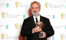Sam Mendes dont le film "1917" a triomphé à la cérémonie des récompenses britanniques du cinéma à Londres, le 2 février 2020.