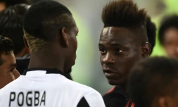 Mario Balotelli (à droite), le 21 mai 2016 à Rome avec Paul Pogba