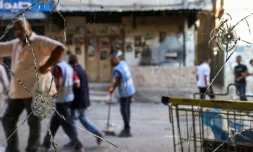 Après un raid israélien dans le camp de réfugiés palestinien de Balatah, en Cisjordanie, le 15 août 2024