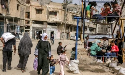 Une rue de Gaza-ville, le 1er avril 2025