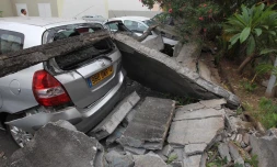 Lundi 13 février 2012 - Un mur s'est écroulé à Champ Fleuri