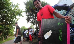 Lundi 5 mars 2012 - Un bodyboarder attaqué par un requin à Saint-Benoît (Photo image-reunion.re pour www.ipreunion.com)