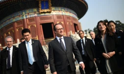 François Hollande lors d'une visite au Temple of Heaven le 3 novembre 2015 à Pékin