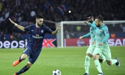 Le meneur de jeu du PSG Javier Pastore après son entrée en jeu contre Barcelone en Ligue des champions, le 14 février 2017 à Paris