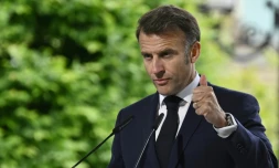 Le président français Emmanuel Macron donne une conférence de presse conjointe après une réunion des dirigeants européens à Kiev, le 10 mai 2025