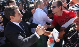 Arrivée Nicolas Sarkozy à Gillot, le 4 avril 2012