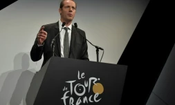 Le directeur du Tour de France Christian Prudhomme lors de la présentation de l'édition 2017, le 18 octobre 2016 à Paris 
