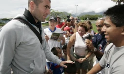 Zinedine Zidane à La Réunion à la fin 2004 (Archives Imaz Press Réunion)
