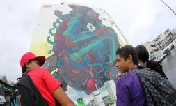 Fresque d'Aryz Ă Saint Denis