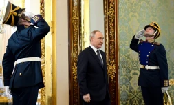 Le président russe Vladimir Poutine au Kremlin, à Moscou, le 14 mai 2025
