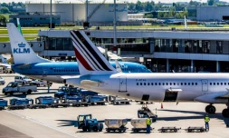 Avions d'Air France et KLM le 7 mai 2018 à l'aéroport de Schiphol à Amterdam, aux Pays-Bas