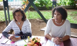 Jeudi 24 mai 2012 - Présentation de l'exposition artisanale par  Fabienne De Verdière (Vice-Présidente Arts et Traditions) et Pascaline Chereau-Nemazine (Conseillère Générale) (photo Alexandre Rivière