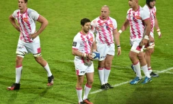 Les joueurs du Stade Français lors d'un match de Top 14 contre Castres sur sa pelouse, le 19 avril 2017