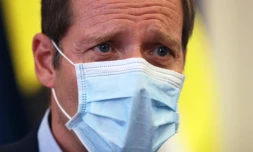 Le directeur du Tour de France Christian Prudhomme annonce à la presse les mesures anti-Covid pour l'édition 2020 du Tour le 19 août 2020 à Nice