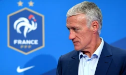 Le sélectionneur des Bleus Didier Deschamps en conférence de presse, le 21 mai 2019 à Paris