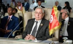 Le président du Conseil de la Nation, Abdelkader Bensalah, lors d'un sommet de la Ligue arabe, le 31 mars 2019 à Tunis