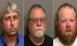 Montage photos du 24 juin 2020 de William Bryan, Gregory McMichael et son fils Travis McMichael, accusés du meurtre du joggeur noir Ahmaud Arbery