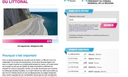 Capture d'écran de la pétition en ligne contre la nouvelle route du littoral