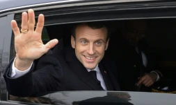 Le président de la République Emmanuel Macron à Saint-Sozy le 18 janvier 2019