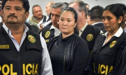 Keiko Fujimori, la leader de l'opposition au Pérou, lors de l'audience au terme de laquelle elle est envoyée pour trois ans en prison préventive, le 31 octobre 2018 à Lima.