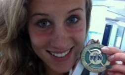 Lundi 23 juillet 2012 - Amiens - Alizée Morel (Le Port), médaille de bronze aux championnats de France cadet de natation sur 1 500 mètres nage libre