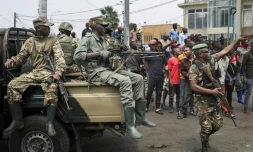 Des membres du groupe armé M23 dans une rue de Goma le 1er février 2025
