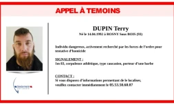 Appe à témoins diffusé le 31 mai 2021 par la Gendarmerie Nationale de l'homme recherché en Dordogne