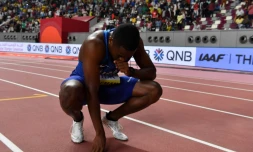 Le sprinteur américain Christian Coleman à Doha le 28 septembre 2019