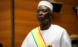 Le président de transition Bah Ndaw lors de sa prise de fonctions, à Bamako le 25 septembre 2020