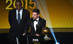 Lionel Messi reçoit son 5e Ballon d'Or, le 11 janvier 2016 à Zurich