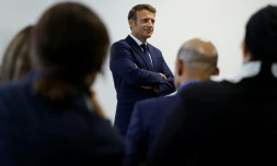 Le président français Emmanuel Macron à Clichy-sous-Bois, dans la banlieue de Paris, le 8 juin 2022