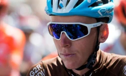 Le Français Romain Bardet avant le départ de la 1re étape du Tour de Catalogne, le 25 mars 2019 à Calella (Espagne) 