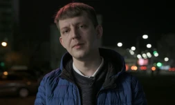 Artem, membre du groupe de hackers IT Army of Ukraine (Armée informatique de l'Ukraine), le 26 février 2024 à Kiev