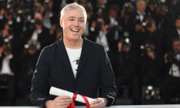 Le réalisateur français Robin Campillo, après avoir remporté le Grand Prix du Festival de Cannes pour le film "120 battements par minute", le 28 mai 2017