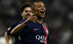 L'attaquant du PSG Kylian Mbappé auteur d'un doublé contre Lyon, le 3 septembre 2023 à Décines-Charpieu
