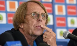 Le sélectionneur du Togo Claude Le Roy en conférence de presse à Oyem au Gabon, le 15 janvier 2017